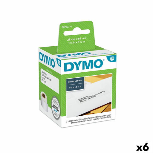 Etiquettes pour Imprimante Dymo 99010 28 x 89 mm LabelWriter™ Blanc Noir (6 Unités)