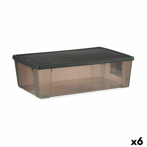 Boîte de rangement avec couvercle Stefanplast Elegance Gris Plastique 30 L 38,5 x 17 x 59,5 cm (6 Unités)