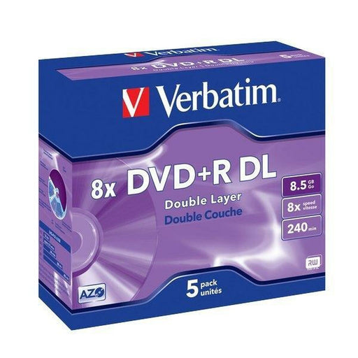 DVD-R Verbatim    8,5 GB 8x 5 pcs 5 Unités 8,5 GB 8x (5 Unités)