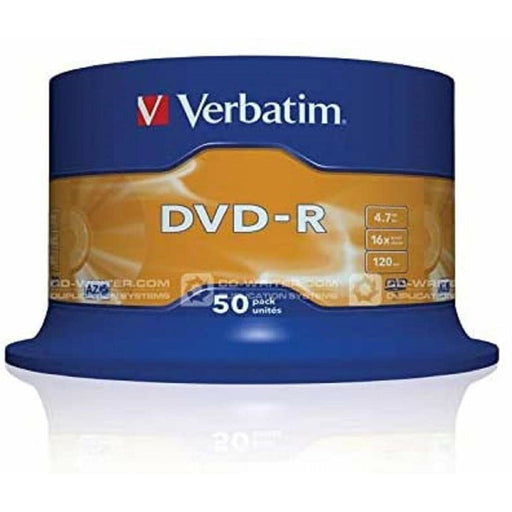 DVD-R Verbatim DVD-R Matt Silver 16x Argenté (50 Unités)