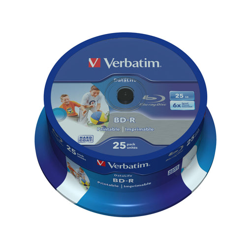 Blu-Ray BD-R Printable Verbatim Wide Inkjet Datalife 25 Unidades 25 GB 6x