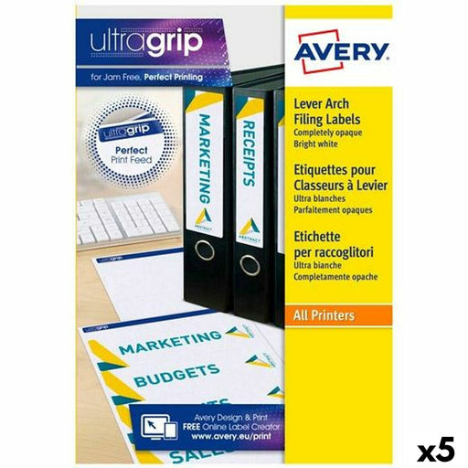 Etiquettes pour Imprimante Avery L4761 Blanc 25 Volets 192 x 61 mm (5 Unités)