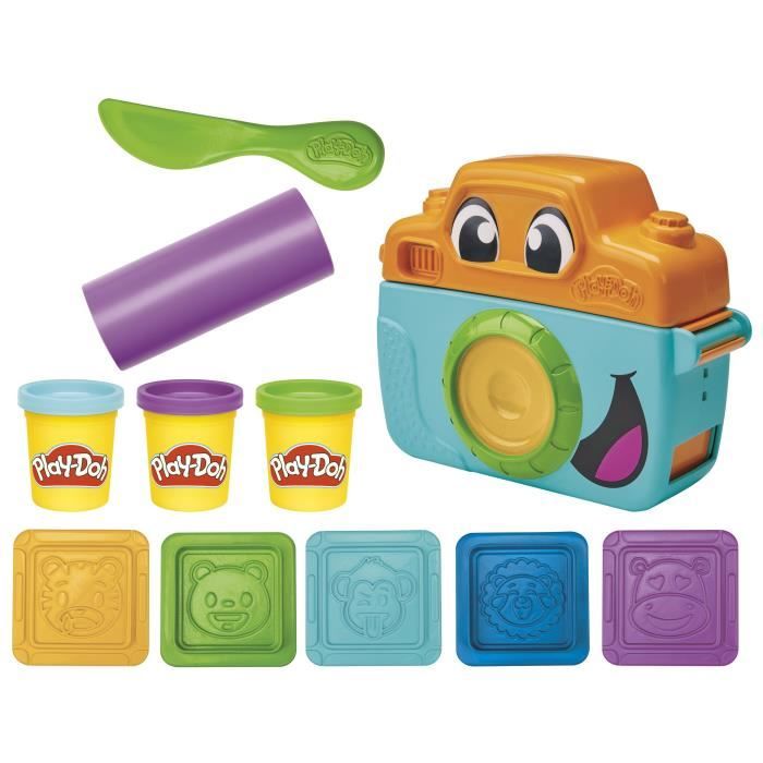 Play-Doh Mes petites photos Starters, pâte a modeler, caméra factice, 7 accessoires et tapis d'activité, des 2 ans - Bestpower