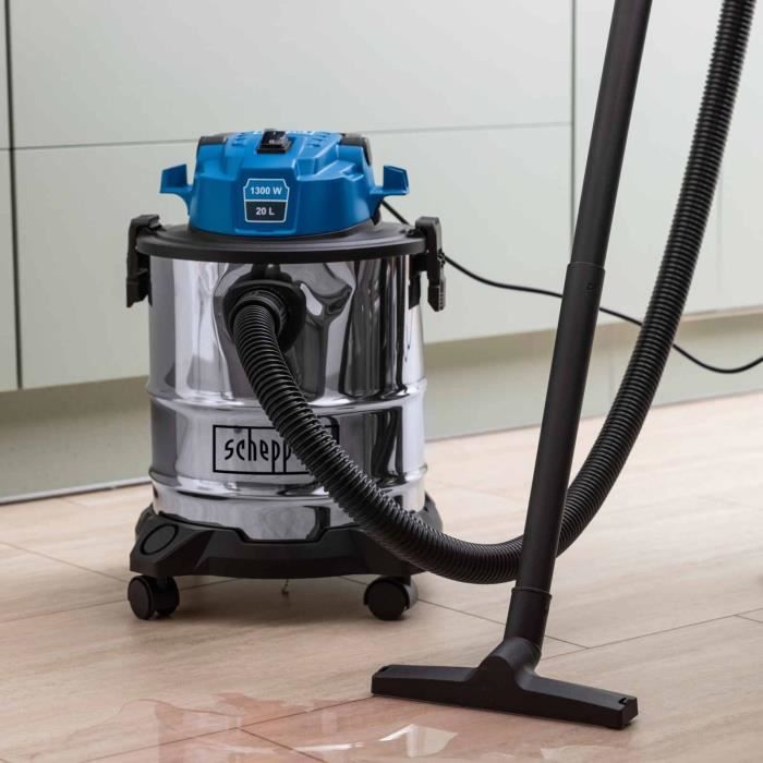 Aspirateur eau et poussiere V20 - 1300 W - Cuve acier inoxydable  20L - SCHEPPACH