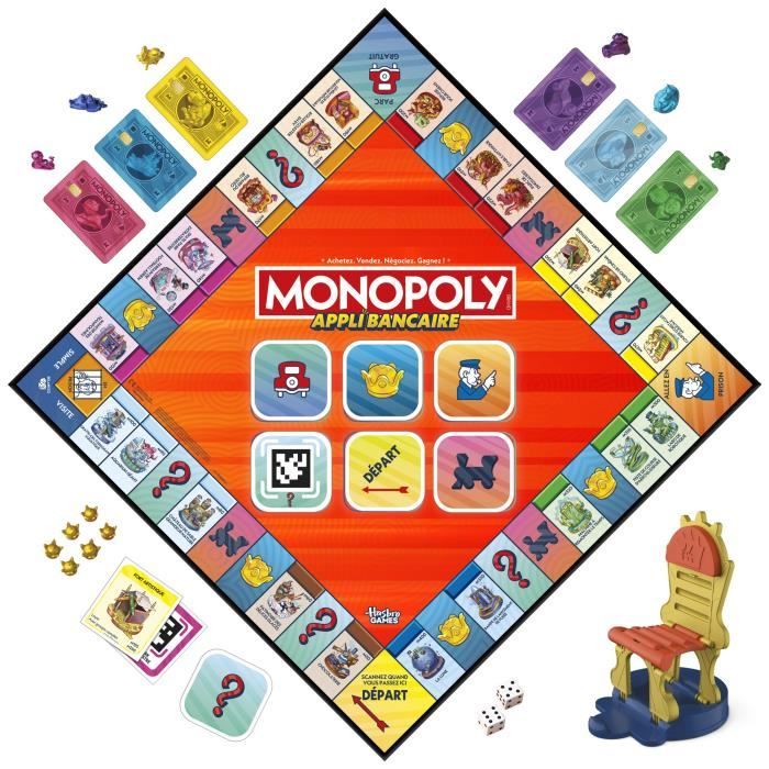 Monopoly Appli bancaire, jeu de plateau avec appli pour appareil type smartphone, des 8 ans - Bestpower
