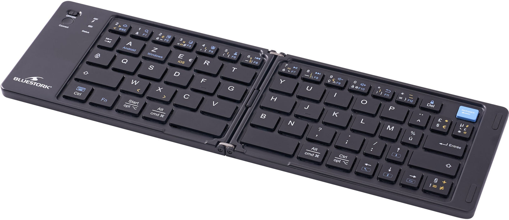 Clavier sans fil pliable - Ordinateur, tablette, smartphone, TV - Touches ciseaux - BLUESTORK - KB-MINI-FOLD/FR - AZERTY - Noir - Bestpower