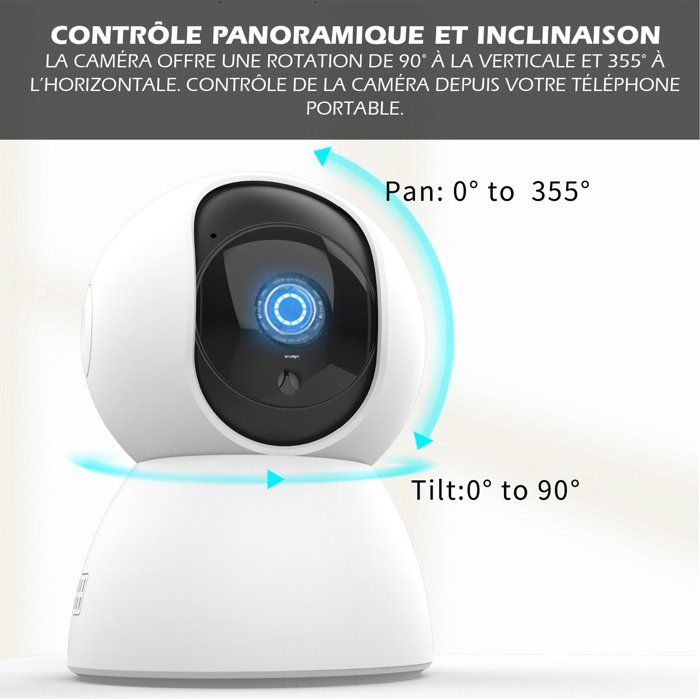 Kit d'alarme évolutif - KYF - 434Mhz - Wifi - Caméra IP PT 4MP avec sirene + Détecteur de mouvement/d'ouverture + 2 télécommandes