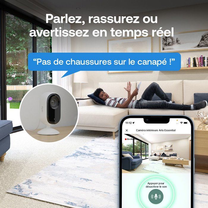 Caméra de surveillance - Arlo - Essential 3 1 caméra 2K + 1 sonnette vidéo HD - Extérieur - Bestpower
