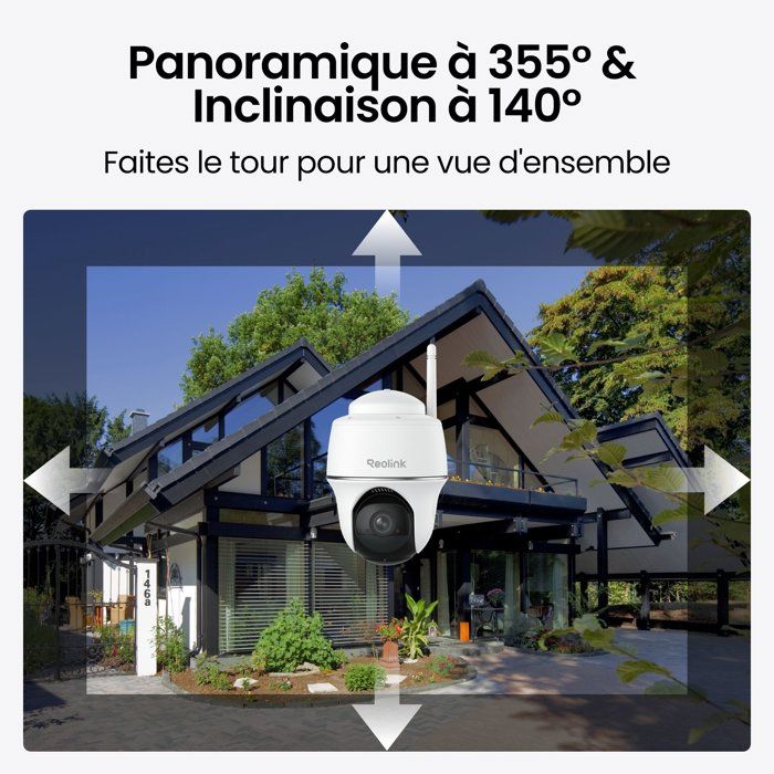 Caméra de surveillance - REOLINK - B420 - Panneau solaire - Extérieur - Vision nocturne - Blanc - Bestpower
