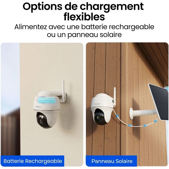 Caméra de surveillance - REOLINK - B420 - Panneau solaire - Extérieur - Vision nocturne - Blanc - Bestpower