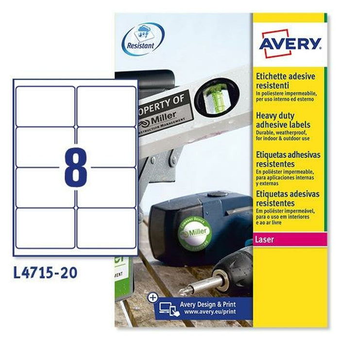 Etiquettes pour Imprimante Avery L4515 Blanc 20 Volets 99,1 x 67,7 mm (5 Unités)