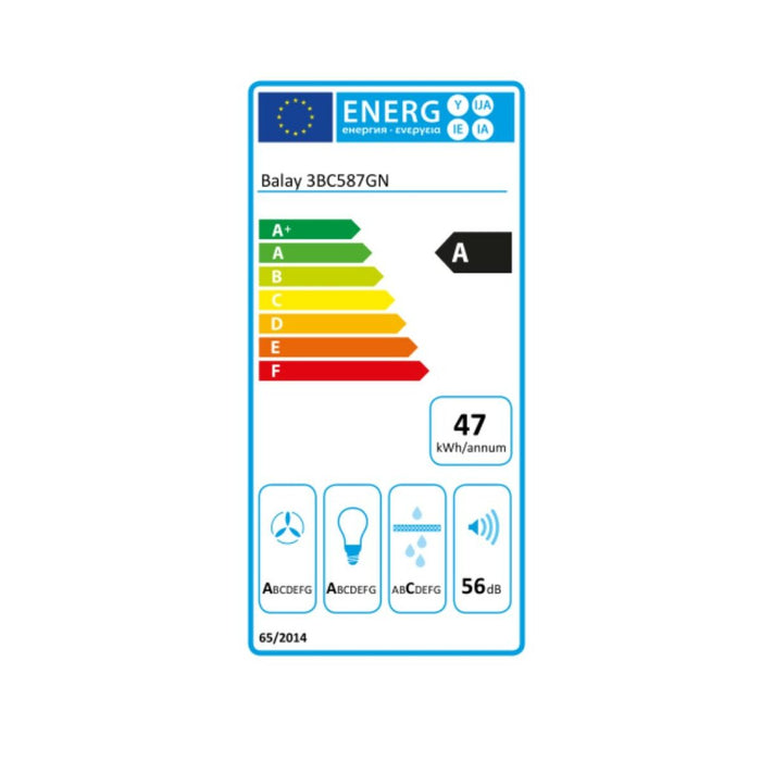 Hotte standard Balay 3BC587GN 80 cm 680 m3/h Touch Control 56 dB Noir