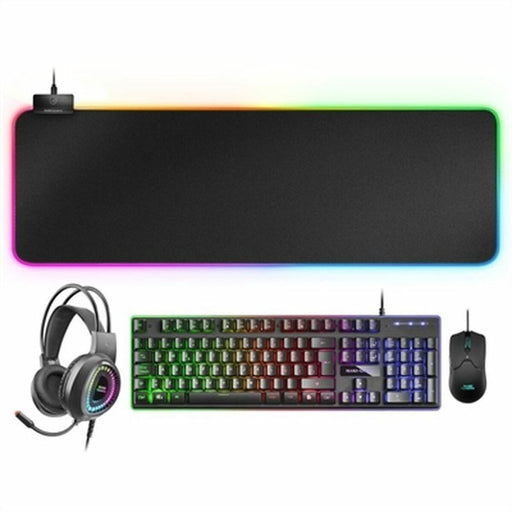 Clavier et Souris Gaming Mars Gaming MCPEXES Noir Espagnol Qwerty QWERTY