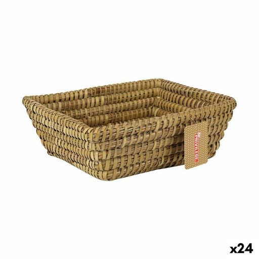 Multi-purpose basket Privilege Korne Brown wicker Rectangular 25 x 20 x 8 cm (24 Units)