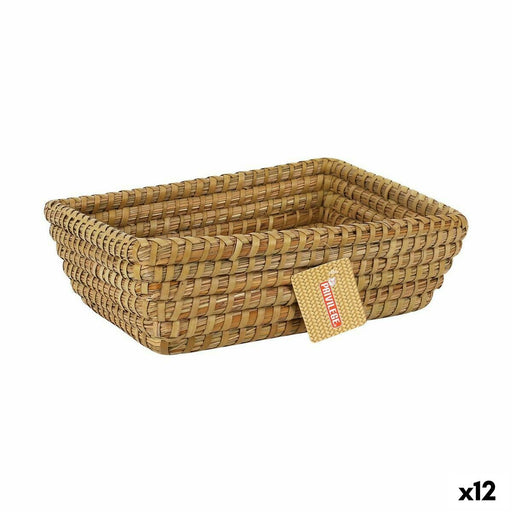 Multi-purpose basket Privilege Korne Brown wicker Rectangular 30 x 23 x 9 cm (12 Units)