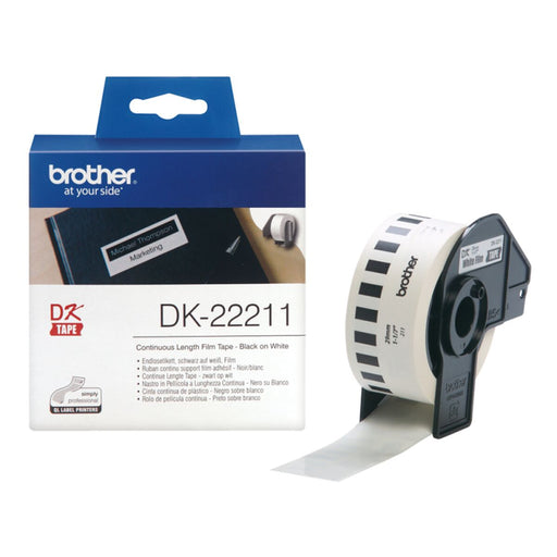 Etiquettes pour Imprimante Brother DK-22211 29 mm Blanc Noir/Blanc