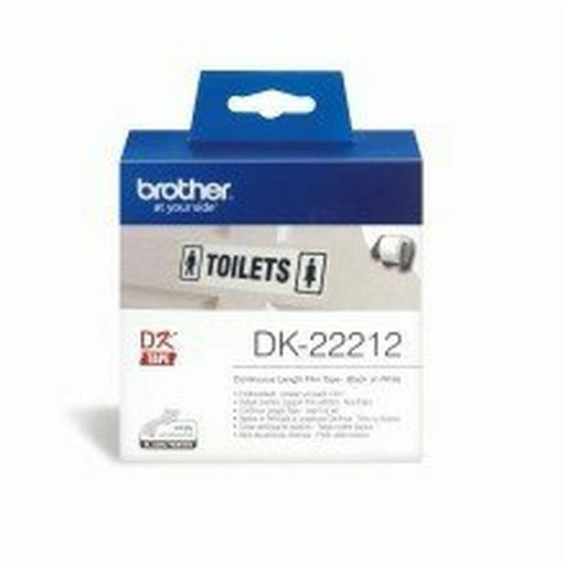 Bande de film continu Brother DK22212 Noir/Blanc Blanc