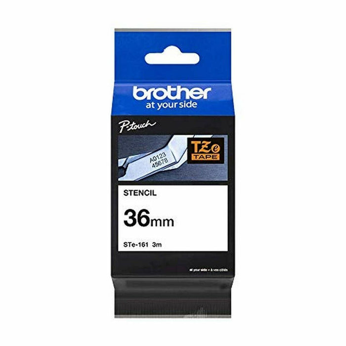 Laminated Tape for Labelling Machines Brother STE-161 36 mm x 3 m Black Black/White