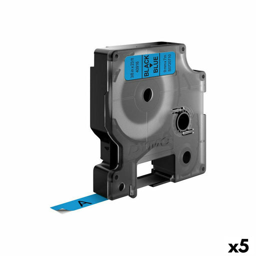 Ruban Laminé pour Etiqueteuses Dymo D1 40916 9 mm LabelManager™ Noir Bleu (5 Unités)