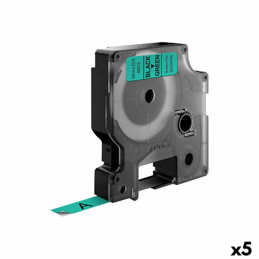Ruban Laminé pour Etiqueteuses Dymo D1 40919 9 mm LabelManager™ Noir Vert (5 Unités)