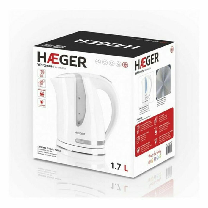Hervidor Haeger EK-22W.022A Acero Inoxidable Blanco 2200 W 1,7 L