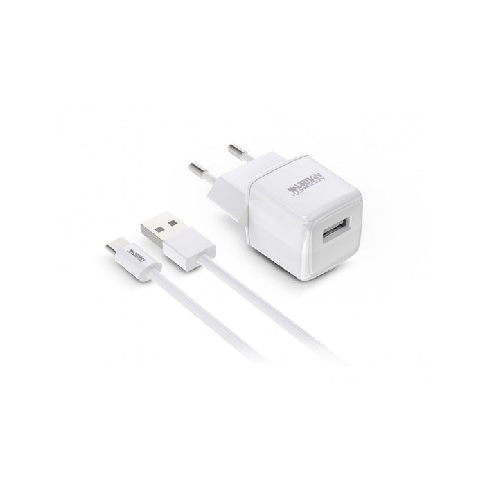 Cargador de Pared + Cable USB-C Urban Factory PSC25UF Blanco 12 W