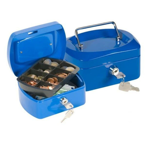 Safe-deposit box Q-Connect KF02608 Blue Aluminium 152 x 115 x 80 mm