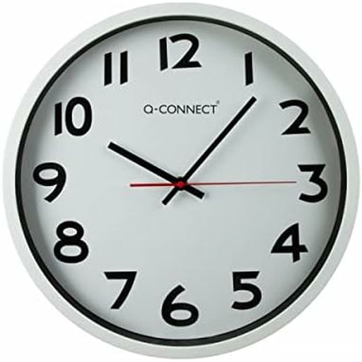 Reloj de Pared Q-Connect KF15591 Plateado Ø 34 cm Plástico