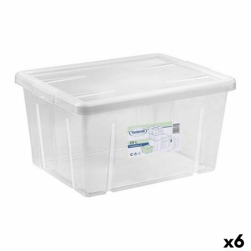 Caja de Almacenaje con Tapa Tontarelli Linea box 29 L 47 x 36 x 24,5 cm (6 Unidades)