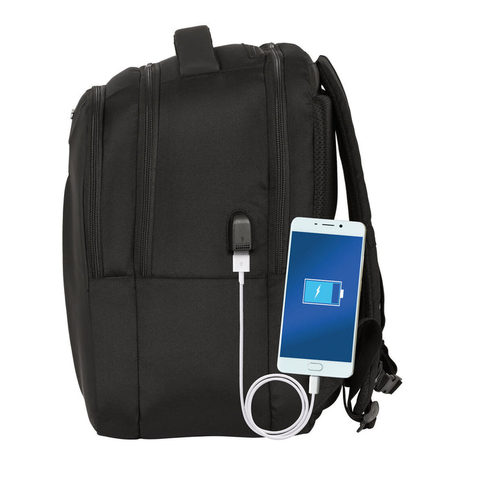 Sac à Dos pour Portable et Tablette avec Sortie USB Safta Business Noir (31 x 45 x 23 cm)