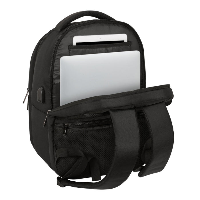 Sac à Dos pour Portable et Tablette avec Sortie USB Safta Business Noir (31 x 45 x 23 cm)
