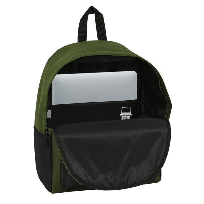 Laptop Backpack Safta Dark Forest Black Green 31 x 40 x 16 cm
