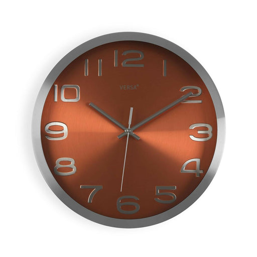 Horloge Murale Versa Orange Aluminium (4 x 30 x 30 cm)