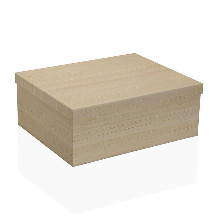 Set of Stackable Organising Boxes Versa Wood Cardboard 15 Pieces 35 x 16,5 x 43 cm