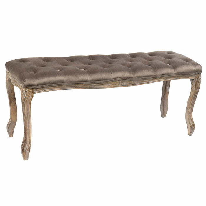 Banquette DKD Home Decor   Marron Gris foncé Bois d'hévéa 112 x 38 x 48 cm