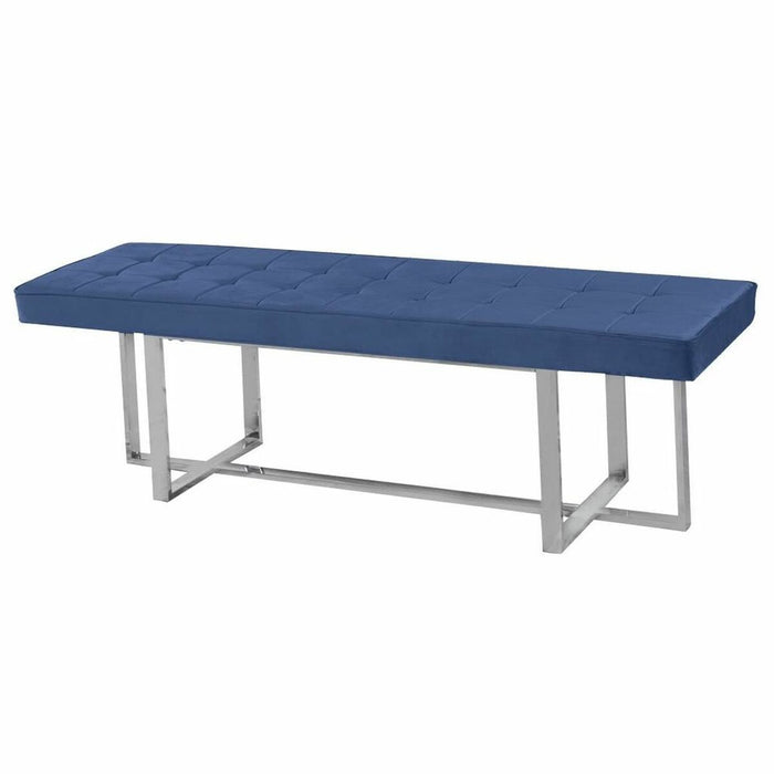 Banqueta DKD Home Decor   Azul Poliéster Acero (150 x 45 x 45 cm)