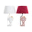 Lampe de bureau DKD Home Decor Rouge Résine Rose clair 220 V 50 W 30 x 30 x 49 cm (2 Unités)