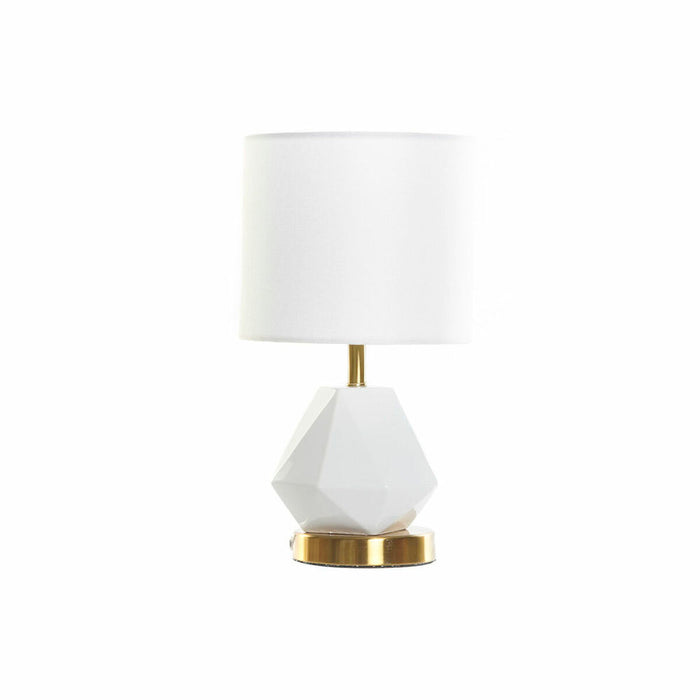 Desk lamp DKD Home Decor White Polyester Metal Ceramic 220 V Golden 50 W (20 x 20 x 37 cm)