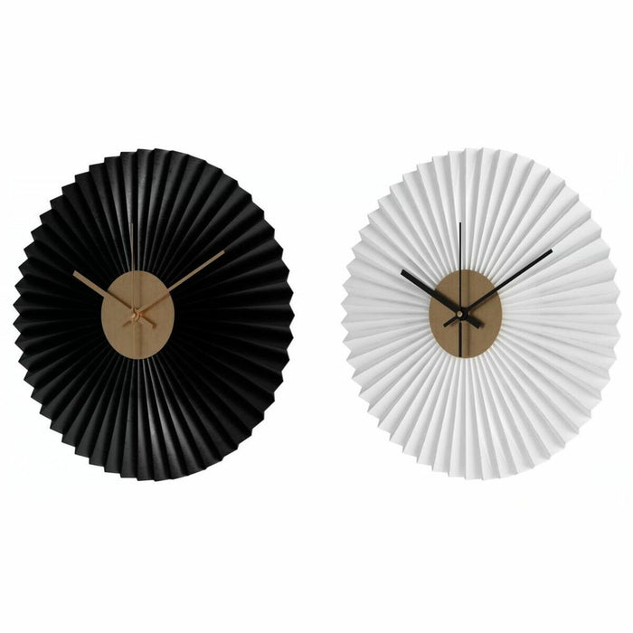 Reloj de Pared DKD Home Decor Blanco Negro Blanco/Negro Hierro Plástico Moderno 30 x 4 x 30 cm (2 Unidades)