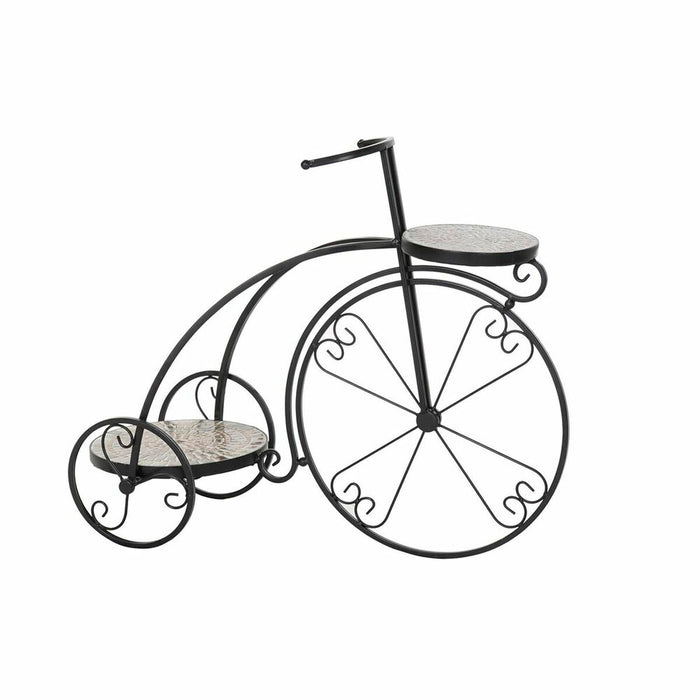 Cache-pot DKD Home Decor Bicyclette Céramique Mosaïque Noir Multicouleur Forge 70 x 28 x 57 cm (70 x 28 x 57 cm)