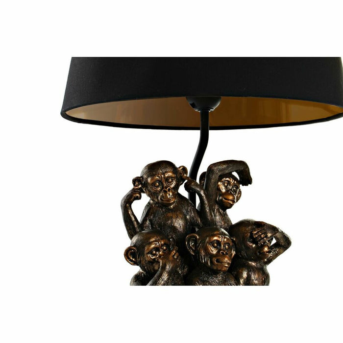 Lámpara de mesa DKD Home Decor Negro Dorado Poliéster Resina Mono (31 x 31 x 48 cm)
