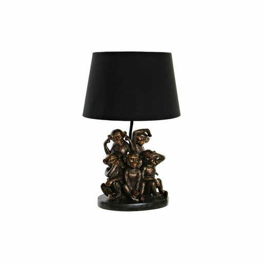 Lámpara de mesa DKD Home Decor Negro Dorado Poliéster Resina Mono (31 x 31 x 48 cm)
