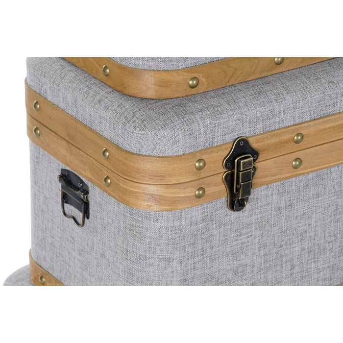 Set of Chests DKD Home Decor 60 x 36 x 34 cm Natural Grey Wood