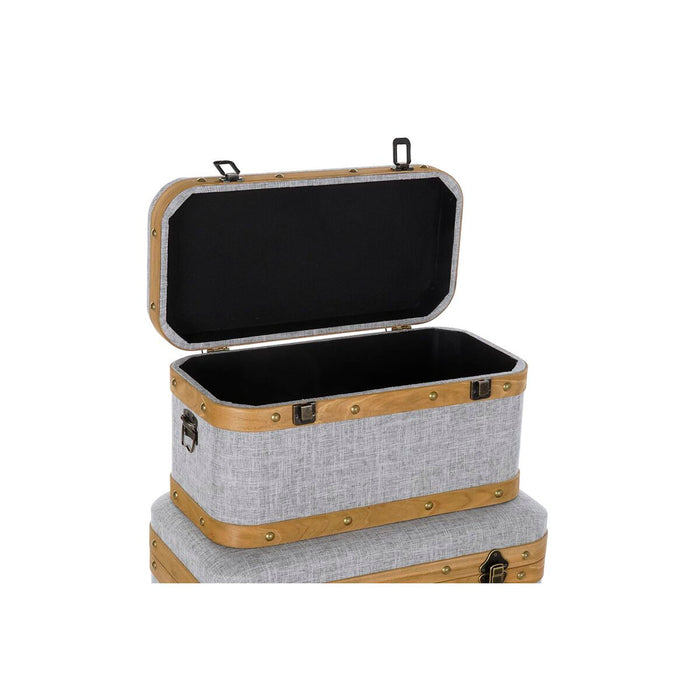 Set of Chests DKD Home Decor 60 x 36 x 34 cm Natural Grey Wood