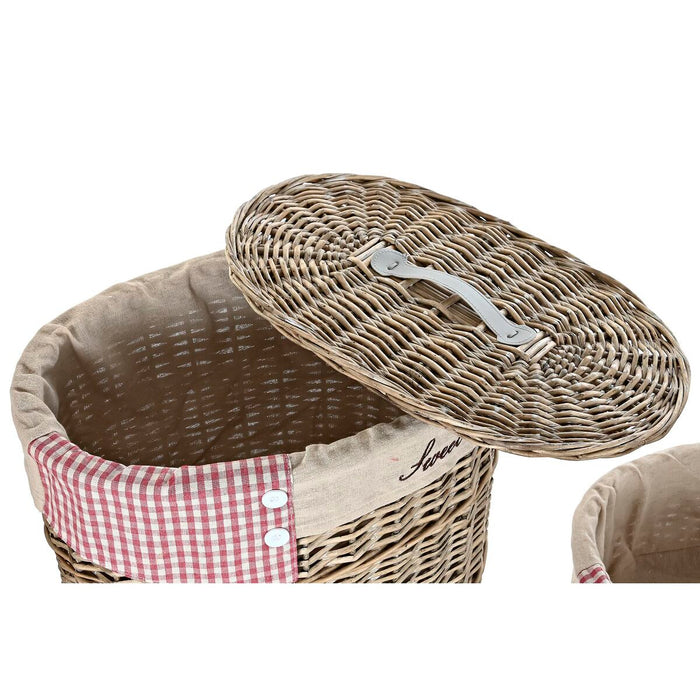 Set of Baskets DKD Home Decor Natural Polyester wicker (51 x 37 x 56 cm) (5 Pieces)