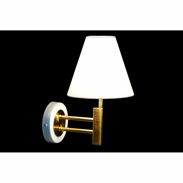 Lámpara de Pared DKD Home Decor 25W Dorado Metal Poliéster Blanco 220 V (19 x 25 x 30 cm)