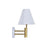 Lámpara de Pared DKD Home Decor 25W Dorado Metal Poliéster Blanco 220 V (19 x 25 x 30 cm)