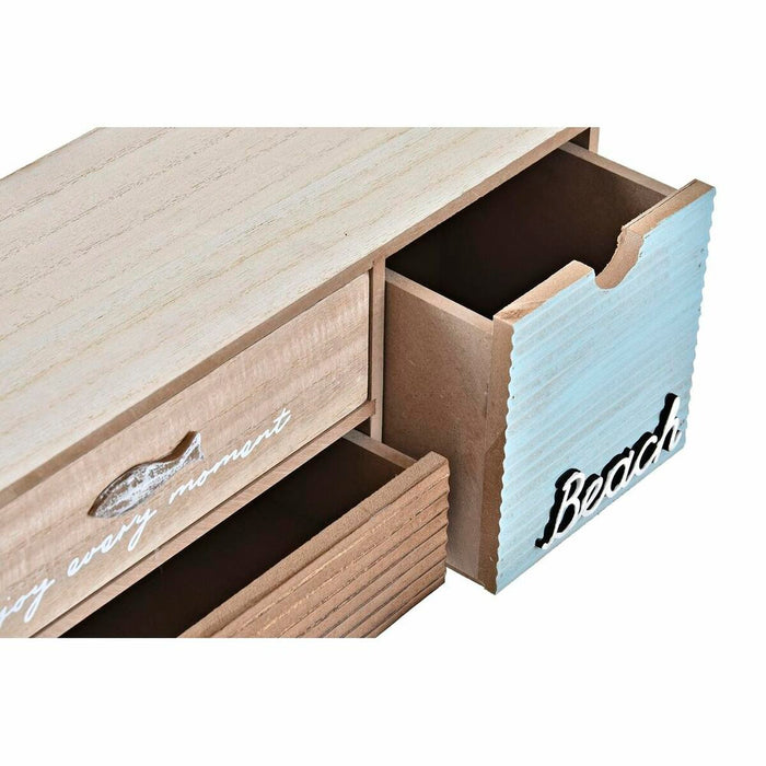 Jewelry box DKD Home Decor 34 x 13 x 16 cm Wood Brown Turquoise