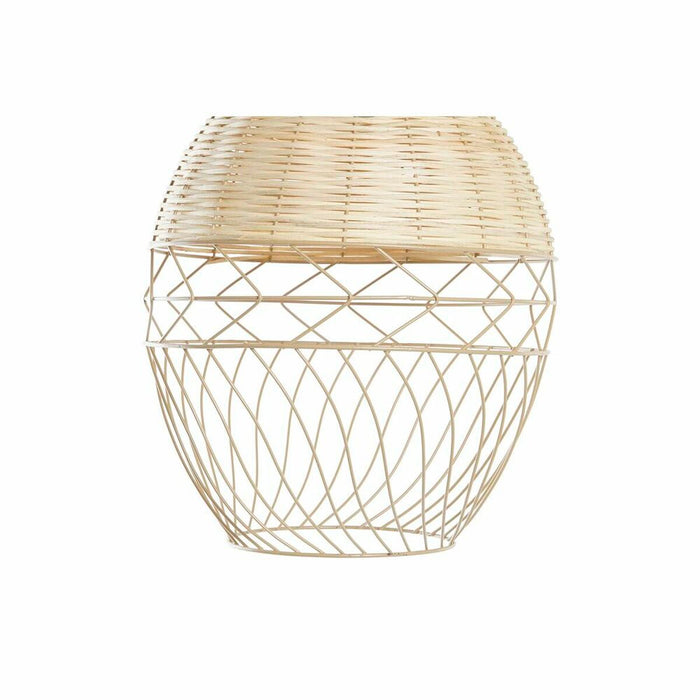 Suspension DKD Home Decor Métal Blanc Marron Clair Rotin 50 W (30 x 30 x 38 cm)