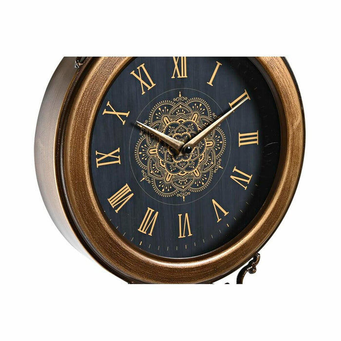 Wall Clock DKD Home Decor 27 x 7,5 x 57,5 cm Crystal Black Golden Iron Pendulum (2 Units)